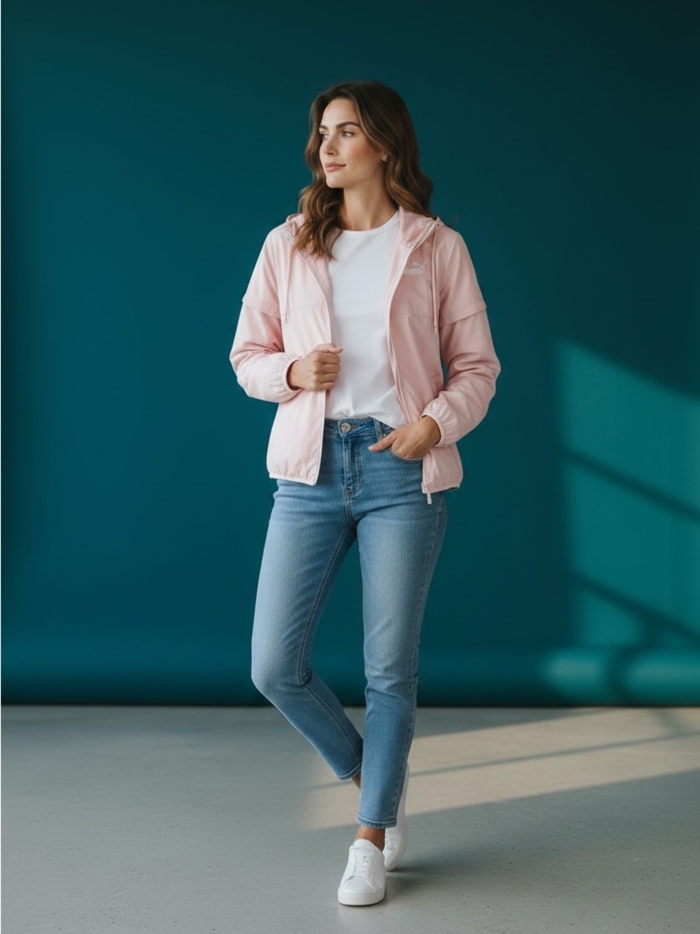 Women’s Puma Windbreaker in Baby Pink